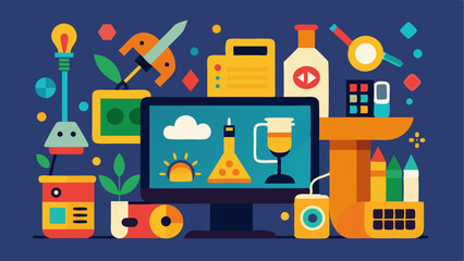 A display of artwork created using the makerspaces various tools and materials showcasing the creativity of its users.