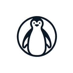 Vector icon of a penguin isolated on transparent background