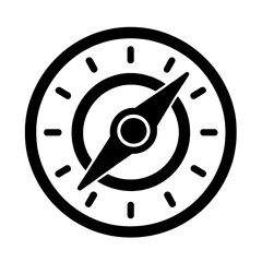 Vector icon of a compass on a transparent background, representing navigation and exploration.