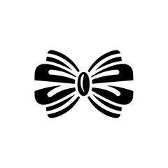 Stylish bow decoration vector icon in black on transparent background, perfect for design projects