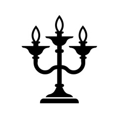 Vector icon of a candelabra with three candles isolated on transparent background