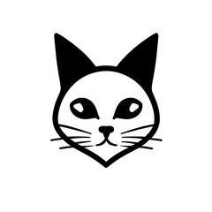 Vector icon of an alien cat face isolated on transparent background