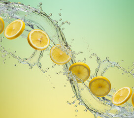 tranches de citron en mouvement