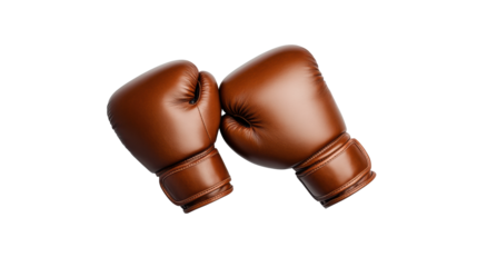 Brown Boxing Gloves on Transparent Background