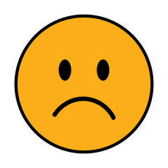 Simple sad face symbol expressing emotion clearly