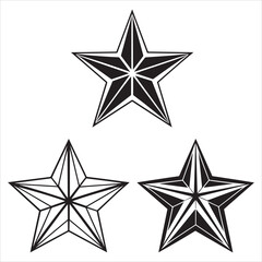 Obraz premium five pointed star vector line art design