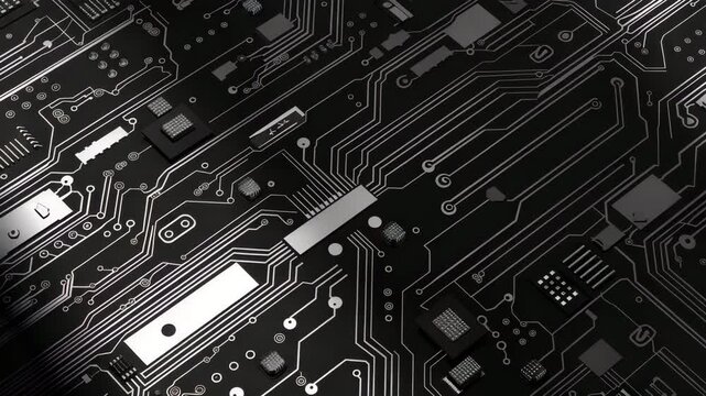 Futuristic Circuit Board Background, Technology and AI Concept