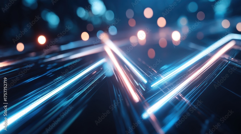 Wall mural abstract light trails with vibrant colors creating dynamic patterns in a modern artistic representat