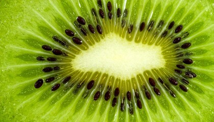 Macro photo of kiwi seeds, fruit, close up, zoom
