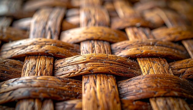 Macro photo of woven material, basket weaving, close up, zoom