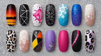Trendy Nail Design Collection Featuring Matte, Glossy, and Marble Effects