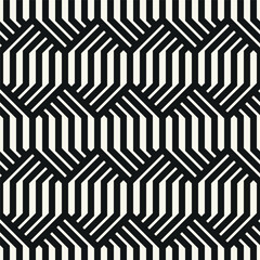 Vector seamless pattern. Modern stylish texture. Repeating geometric tiles with weaved bold zigzag. Bold monochrome zig zag. Trendy graphic design. Can be used as swatch.