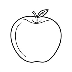 Simple Apple Outline Illustration isolated on White Background vector drawing