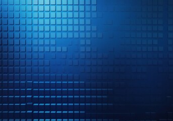 Blue pixel background. Abstract digital pattern with square elements grid. Futuristic dotted mesh with gradient effect. Geometric minimal digital design.