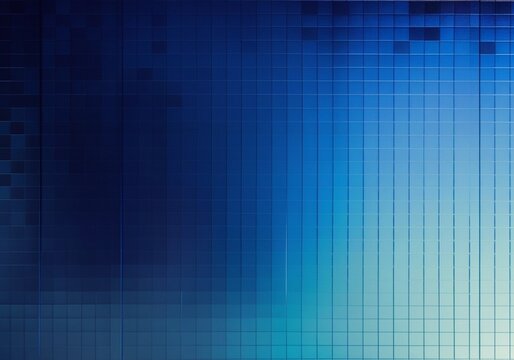 Blue pixel background. Abstract digital pattern with square elements grid. Futuristic dotted mesh with gradient effect. Geometric minimal digital design.