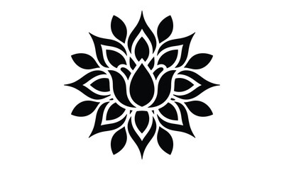 Fototapeta premium Lotus Mandala Silhouette Laser Cut Design