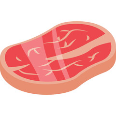 Raw Beef Steak Icon With Marbling Details Set Against A Transparent Background Clean And Simple Design