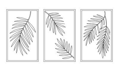 Modern Tropical Palm Cutout Panels Decorative Laser Cut Vector Design for Wall or Screen