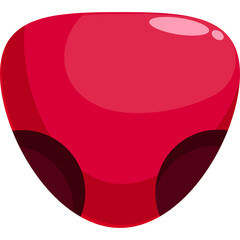 Red Cartoon Monster Body Part with Dark Accents and Transparent Background Isolated Vector Illustration