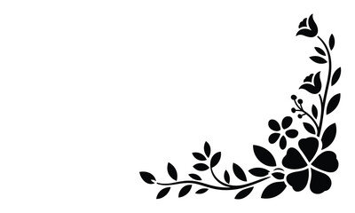 One-Side Floral Border Silhouette Laser Cut Invitation 