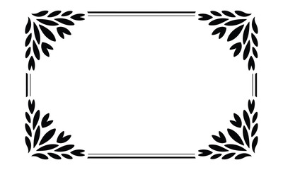 Ornamental Floral Corner Invitation Laser Cut Design Elegant Silhouette Vector Template for Wedding Cards and Decor