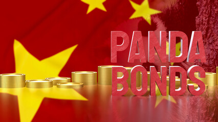 The Panda Bonds for Chinese Business concept 3d Rendering. © niphon