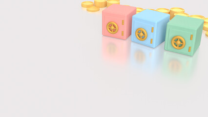 The Safe deposit box for Earn or Business concept 3d Rendering.