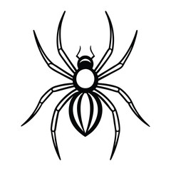 Obraz premium Spider vector illustration with eight legs in minimalist black design