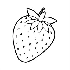 Strawberry outline illustration for coloring book education or creative designs