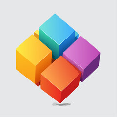 Obraz premium colorful isometric cubes arranged together