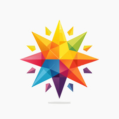 Colorful geometric star shape abstract symbol icon