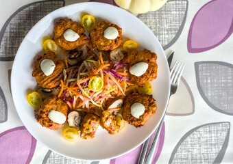 Corn Fritters with Yogurt Sauce, Vegetarian Latin American Peruvian Diet