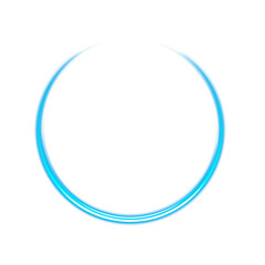 Bright blue glowing ring with transparent background
