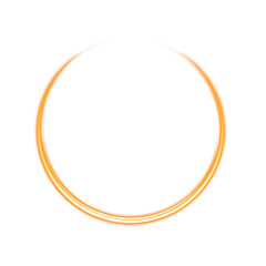 Bright orange glowing ring with transparent background
