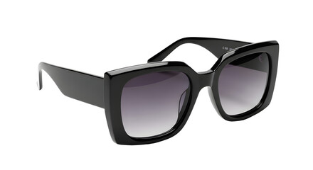 Black oversized square frame sunglasses with gradient lenses on a white background