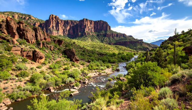 Desert river canyon vista