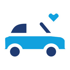 Wedding Car   Flat Blue Icon