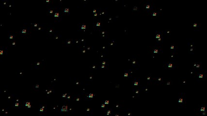 Dark Background with Repeating Digital Search Icons. Business grow charts with random premium research particles 4k animation. - Powered by Adobe
