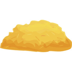 Stylized Golden Hay Stack Illustration Isolated on Transparent Background Minimalist Graphic Design Element for Harvest Themes