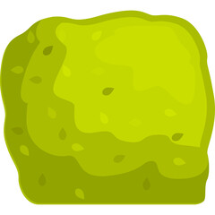 Stylized Green Bush With Small Dark Leaves Isolated on Transparent Background A Simple Illustration of Greenery for Design Projects