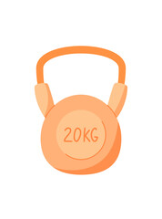 Flat kettlebell sticker in modern style. Gym and weightlifting equipment for strength and exercise training. Fitness workout tool promoting healthy lifestyle sport activity, ideal for physical health