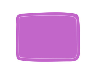 Hand drawn organic rectangle shape frame forms a vibrant color patch. Unique abstract blob and patch background create a modern look, perfect as text frame or graphic element.