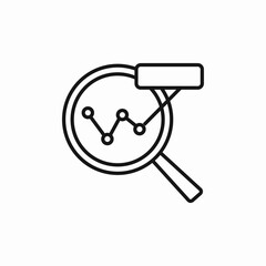 analytics magnifier icon sign vector