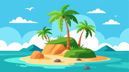 A dreamy island paradise with swaying coconut trees and untouched beaches a perfect escape from reality.
