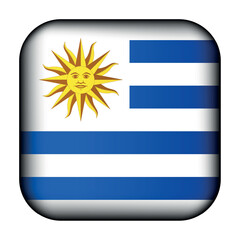 Fototapeta premium Glass light ball with flag of Uruguay. Round sphere, template icon. Uruguayan islands national symbol. Glossy realistic ball, 3D abstract vector illustration. Big bubble.
