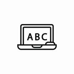 laptop online school icon sign vector