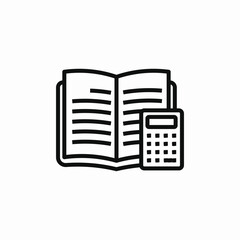 math book calculator icon sign vector