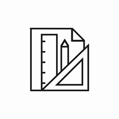 ruler pencil plan tools icon sign vector