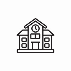 school building icon sign vector