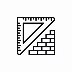 wall coonstruction ruler icon sign vector